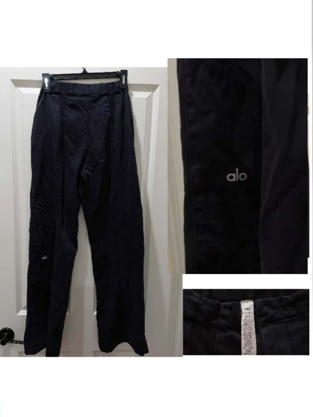 ALO XS black flare zip up pants